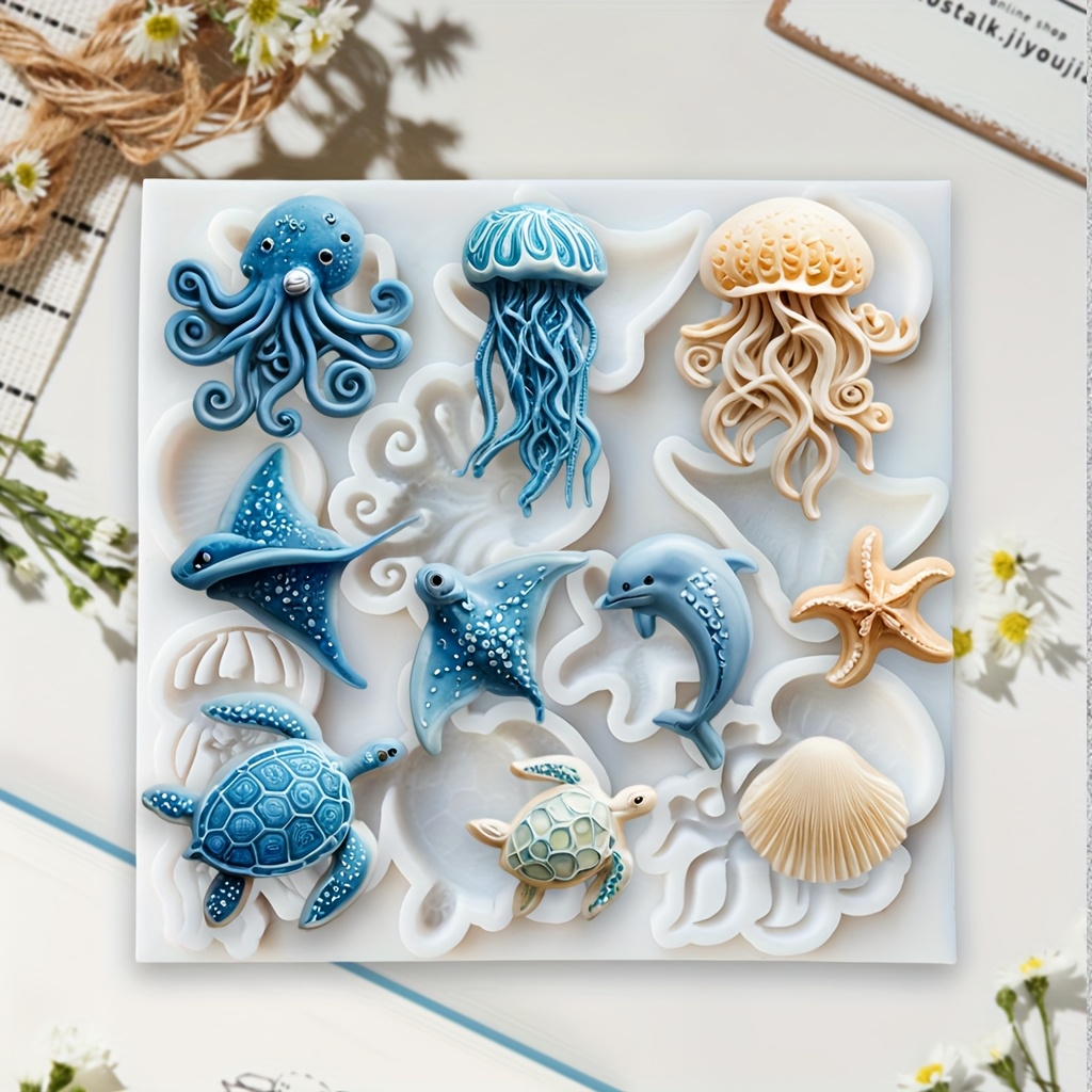 Soap Making Lye - Sea Animal Silicone Mold Octopus Jellyfish