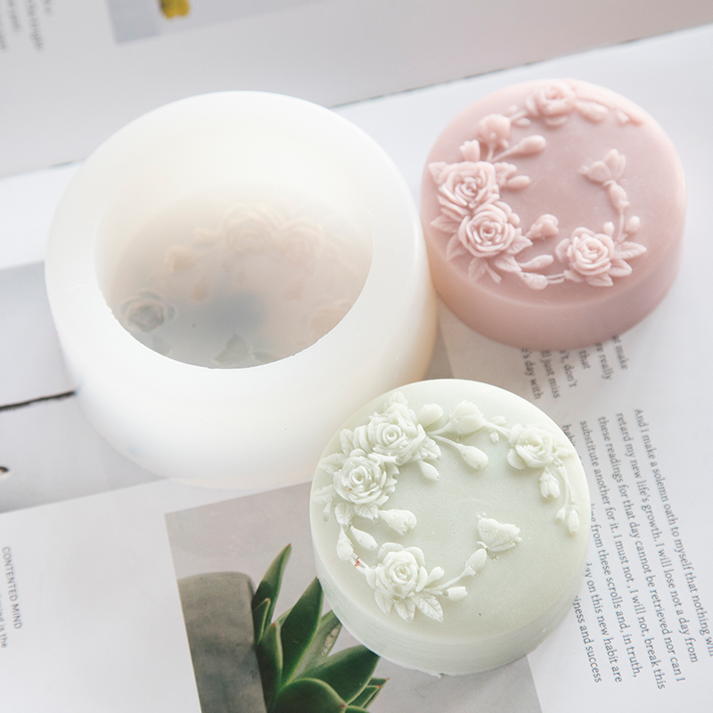 Soap Making Formula - Round Shape Rose Flower Handmade Soap