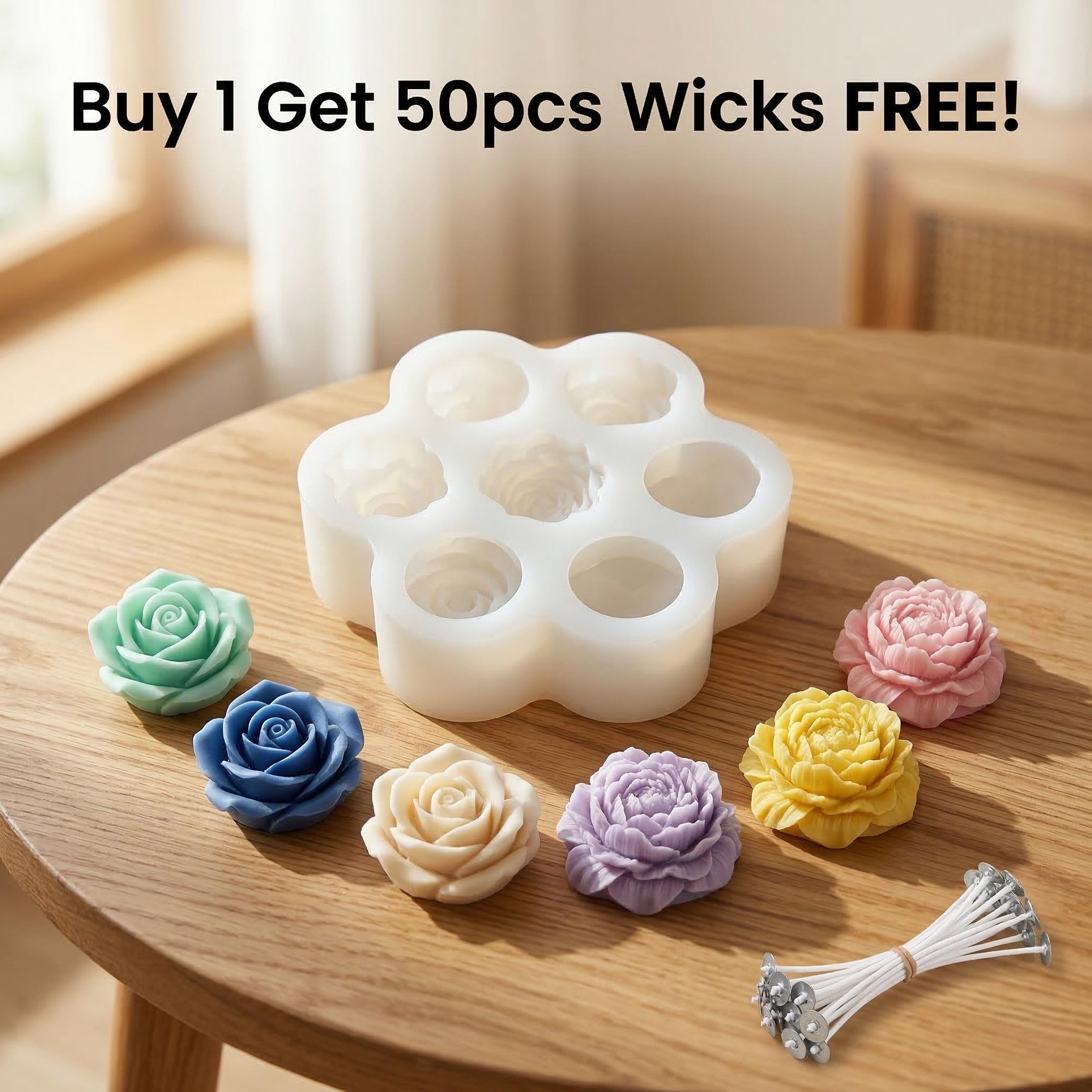 Soap Making Kit Amazon - 3D Rose Flower Silicone Candle Mold