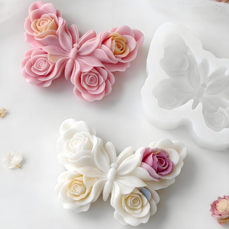 Natural Making Soap - DIY Rose Butterfly Form Silicone Mold