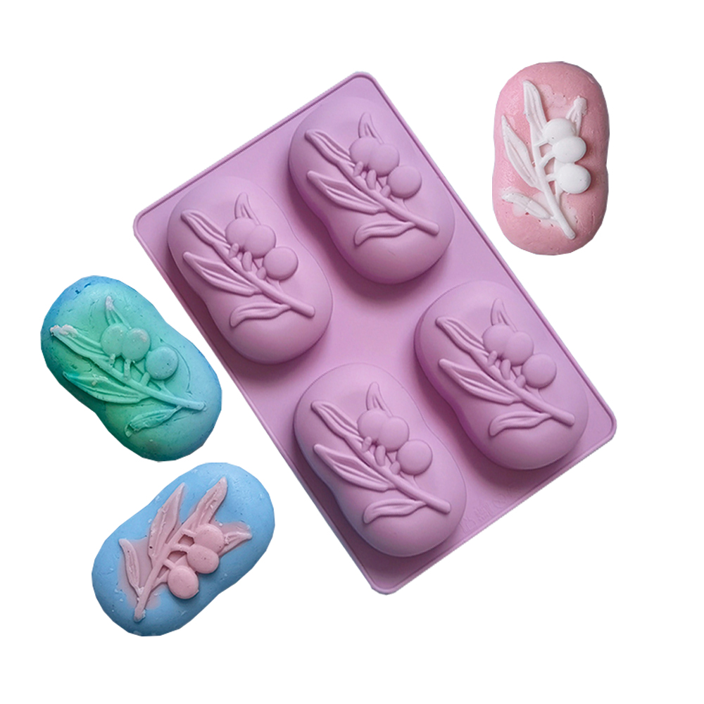 4 Cavities Oval Olive Tree Sil - Soap Making Lye 评论和价格
