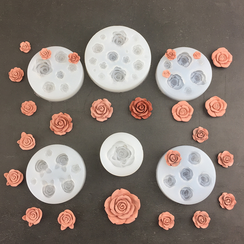 3D Rose Flower Shape Leaf Sili - Natural Making Soap 评论和价格