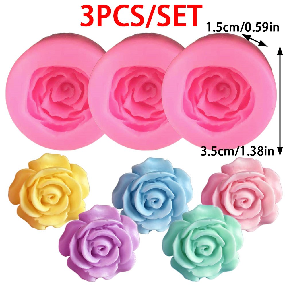 3pcs 3D Rose Flower Silicone M - Soap Making Kit Amazon 评论和价格