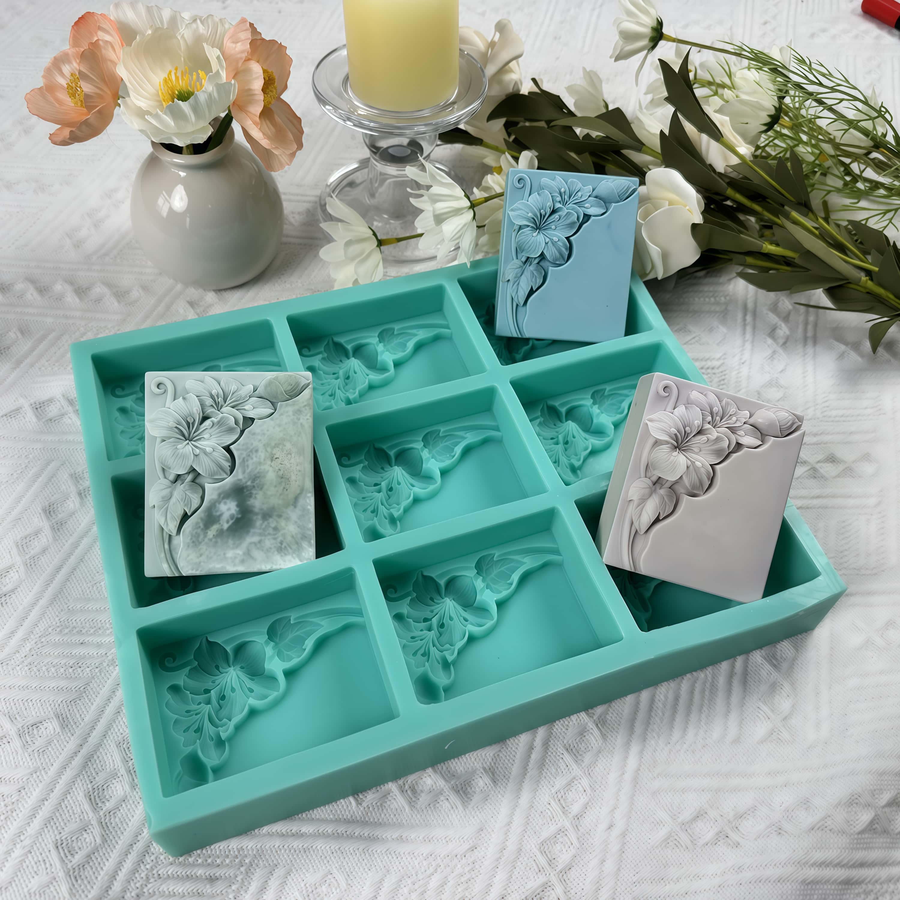 9 Cavities Tung Flower Soap Mo - Soap Making Books 评论和价格