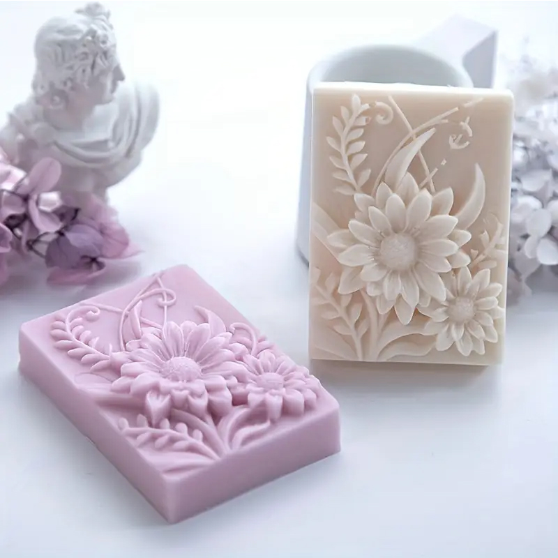 3D Flower Square Soap Silicone - Soap Making Lye 评论和价格