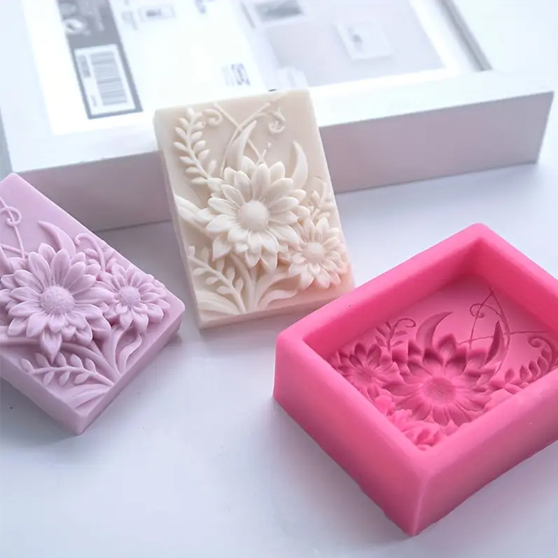 3D Flower Square Soap Silicone - Soap Making Lye 评论和价格