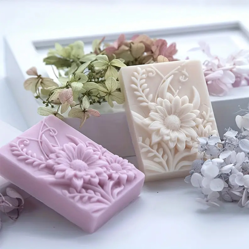 3D Flower Square Soap Silicone - Soap Making Lye 评论和价格