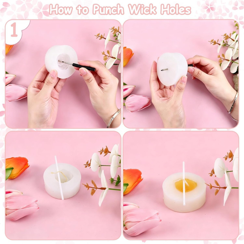 Floral silicone candle mold4Se - Soap Making Gel 评论和价格