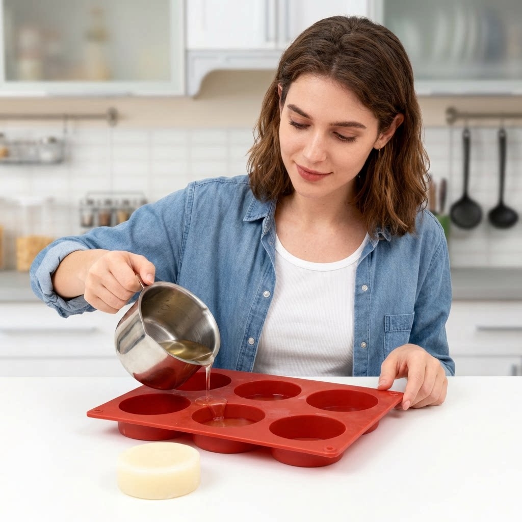 Round Silicone Soap Mold DIY H - Soap Making Formula 评论和价格