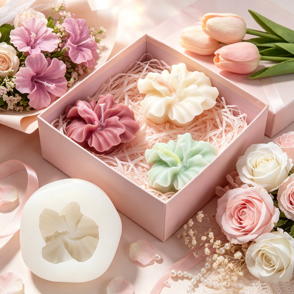 2pcs Hibiscus Flower Candle Mo - Soap Making Kit Amazon 评论和价格
